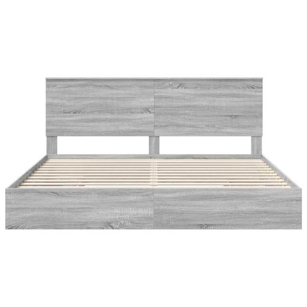 Aufbewahrungsbett Graues Sonoma 200 x 200 cm Holzwerkstoff