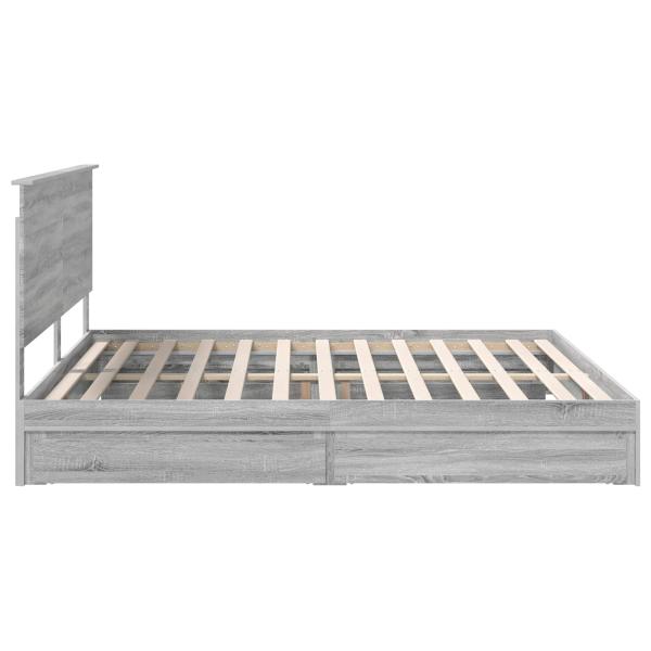 Aufbewahrungsbett Graues Sonoma 200 x 200 cm Holzwerkstoff