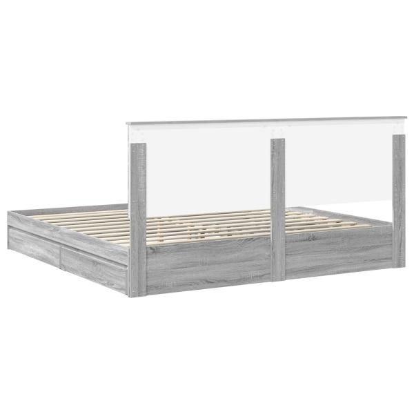 Aufbewahrungsbett Graues Sonoma 200 x 200 cm Holzwerkstoff