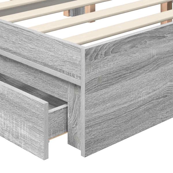 Aufbewahrungsbett Graues Sonoma 200 x 200 cm Holzwerkstoff