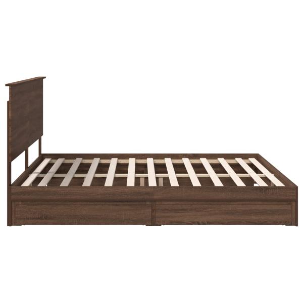 Aufbewahrungsbett Braun Eichen-Optik 200 x 200 cm Holzwerkstoff
