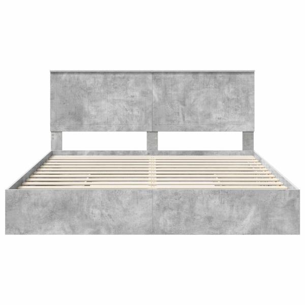 Aufbewahrungsbett Beton Grau 180 x 200 cm Holzwerkstoff