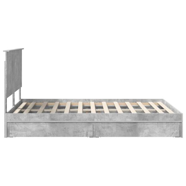 Aufbewahrungsbett Beton Grau 135 x 190 cm Holzwerkstoff