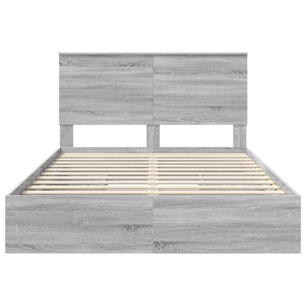 Aufbewahrungsbett Graues Sonoma 135 x 190 cm Holzwerkstoff