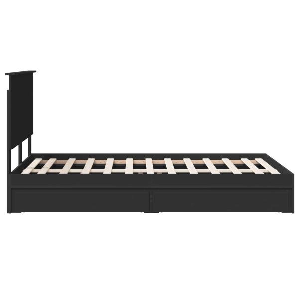 Aufbewahrungsbett Schwarz 120 x 200 cm Holzwerkstoff