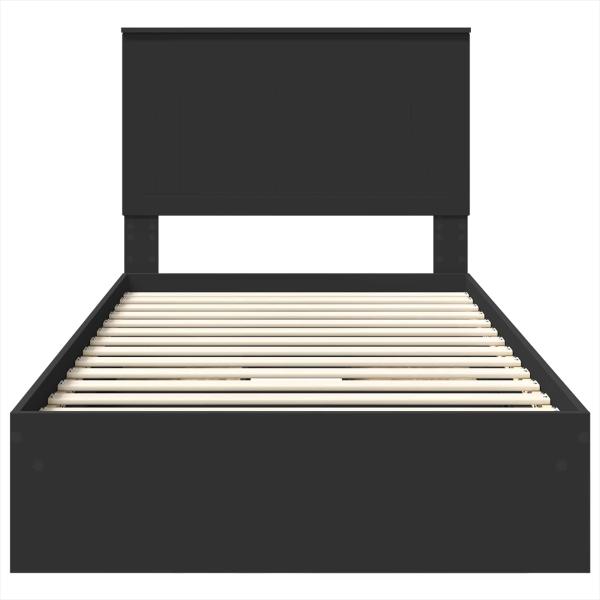 Aufbewahrungsbett Schwarz 100 x 200 cm Holzwerkstoff