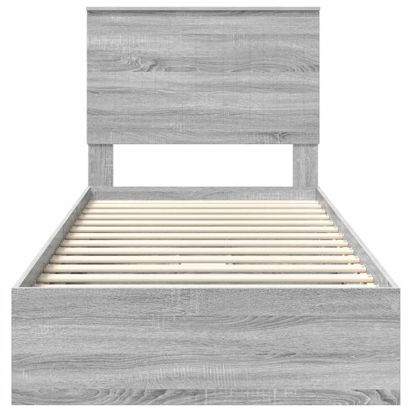Aufbewahrungsbett Graues Sonoma 90 x 200 cm Holzwerkstoff