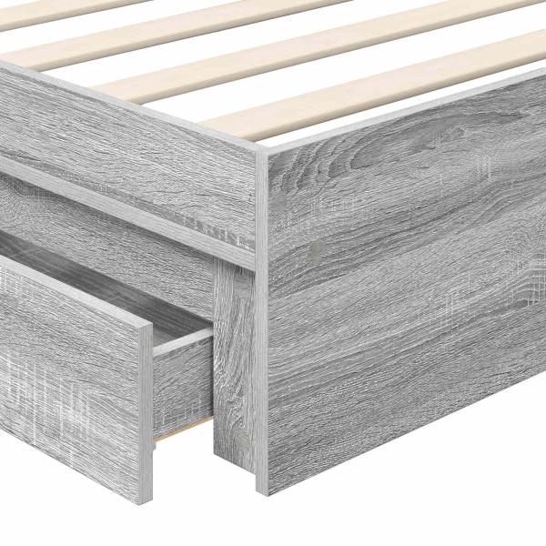 Aufbewahrungsbett Graues Sonoma 90 x 200 cm Holzwerkstoff