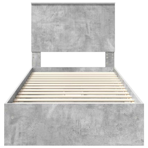 Aufbewahrungsbett Beton Grau 90 x 190 cm Holzwerkstoff