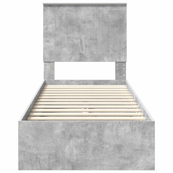 Aufbewahrungsbett Beton Grau 75 x 190 cm Holzwerkstoff