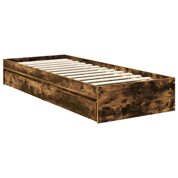 Aufbewahrungsbett Geräucherte Eiche 75 x 190 cm Holzwerkstoff