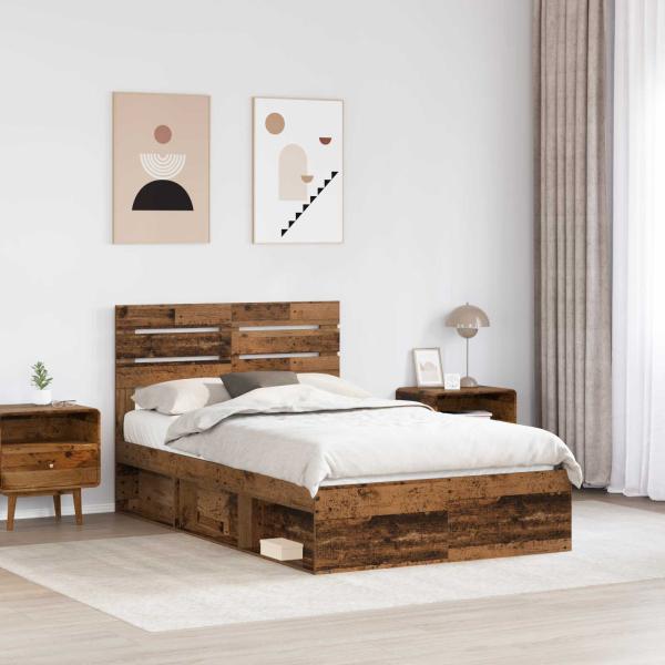 Bettrahmen Altholz 120 x 200 cm Massives Kiefernholz