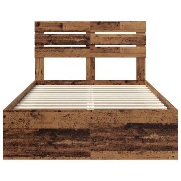 Bettrahmen Altholz 120 x 190 cm Massives Kiefernholz