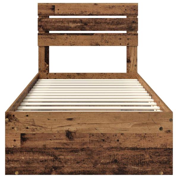 Bettrahmen Altholz 100 x 200 cm Massives Kiefernholz