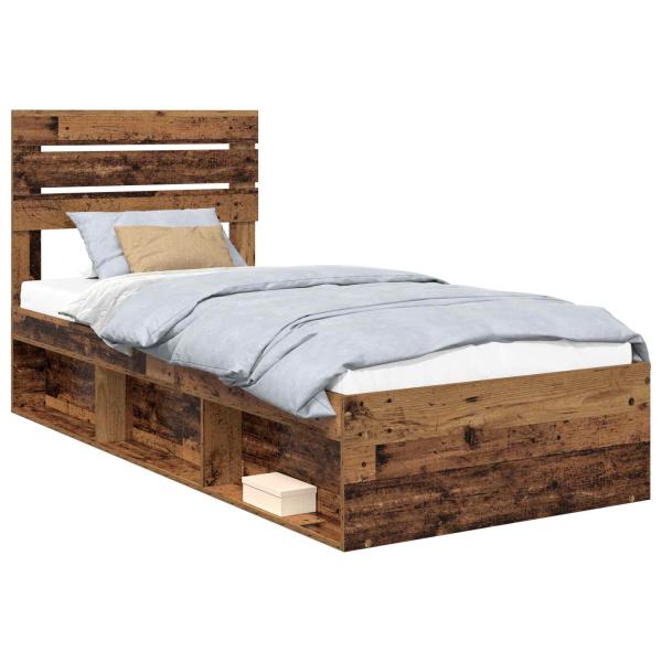 Bettrahmen Altholz 75 x 190 cm Massives Kiefernholz