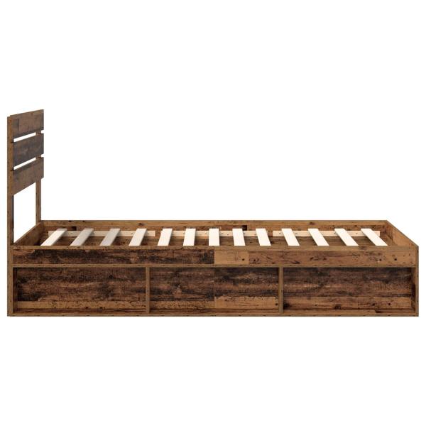 Bettrahmen Altholz 75 x 190 cm Massives Kiefernholz