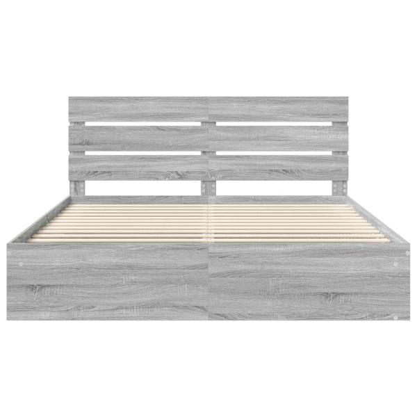 Bettrahmen Graues Sonoma 180 x 200 cm Massives Kiefernholz