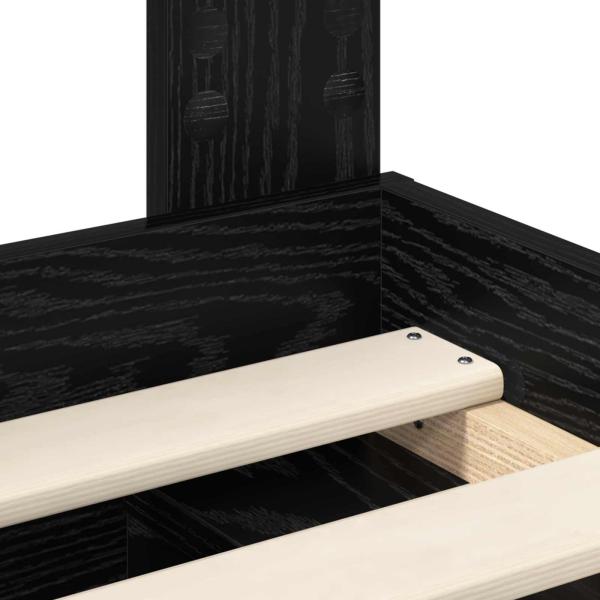 Bettrahmen Schwarz 75 x 190 cm Massives Kiefernholz