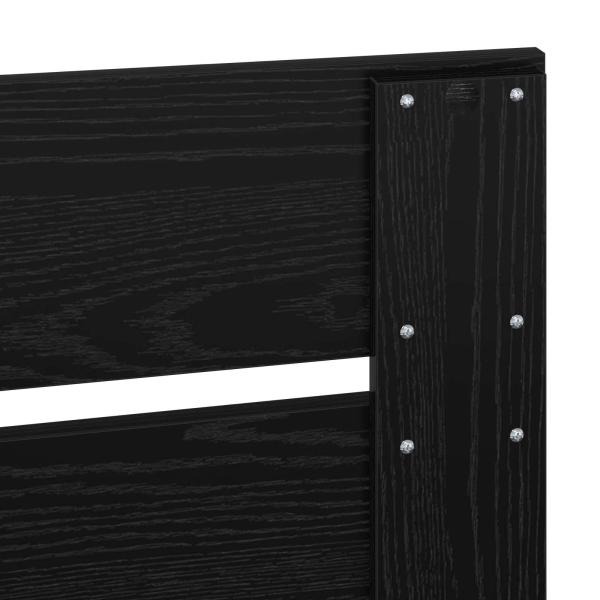 Bettrahmen Schwarz 75 x 190 cm Massives Kiefernholz