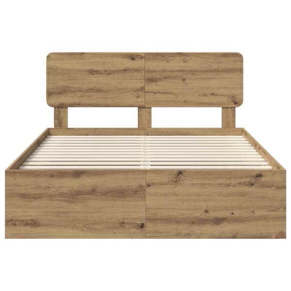 Bettrahmen mit Kopfteil Kunsthandwerk Eiche 140 x 200 cm