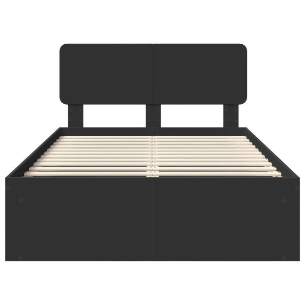 ARDEBO.de - Bettrahmen Schwarz 120 x 190 cm Massives Kiefernholz