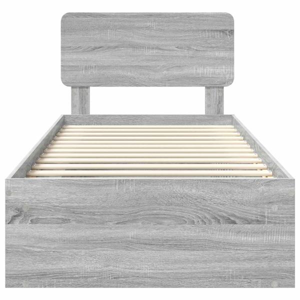 Bettrahmen Graues Sonoma 100 x 200 cm Massives Kiefernholz