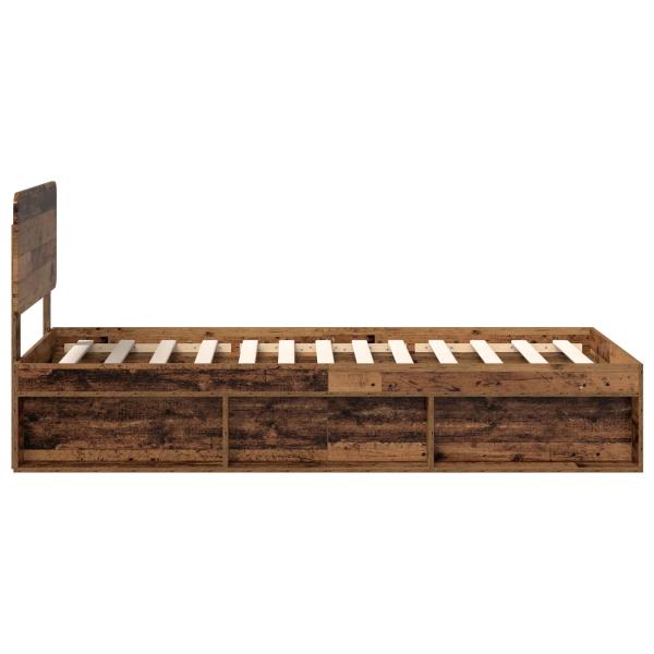 Bettrahmen Altholz 100 x 200 cm Massives Kiefernholz