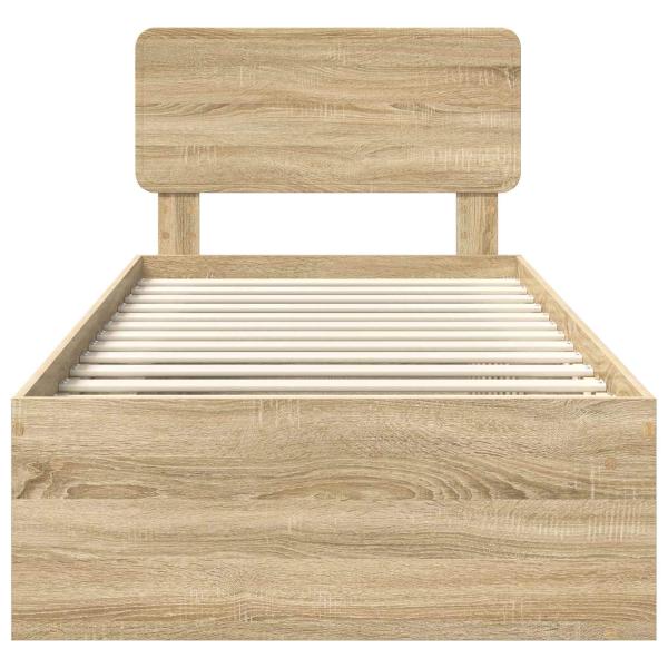 Bettrahmen Sonoma-Eiche 75 x 190 cm Massives Kiefernholz