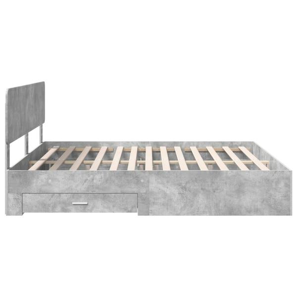 Bettrahmen mit Schubladen Beton Grau 180 x 200 cm Holzwerkstoff