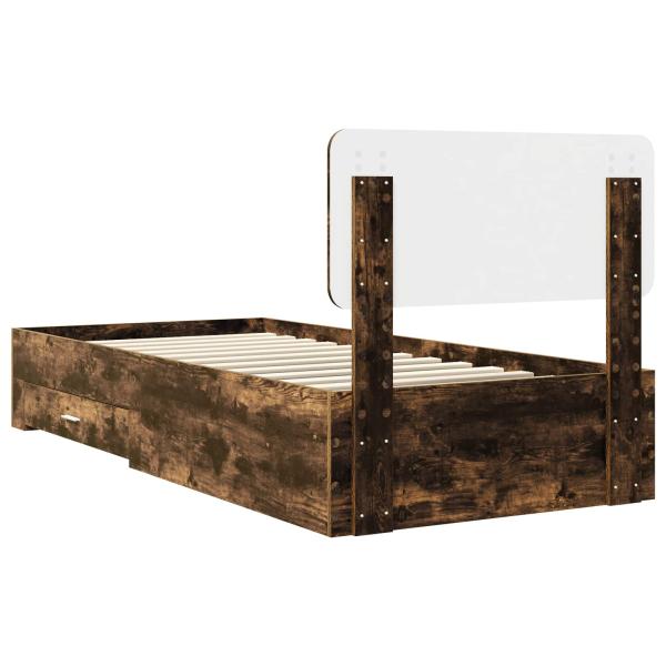 Bettrahmen Geräucherte Eiche 100 x 200 cm Holzwerkstoff