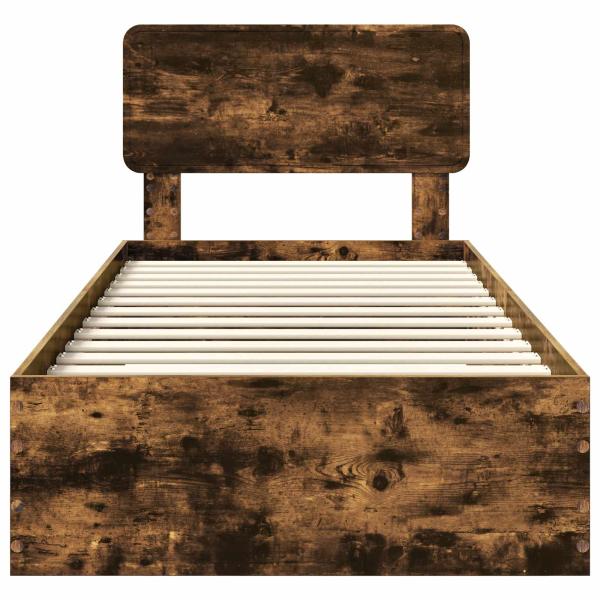 Bettrahmen Geräucherte Eiche 90 x 200 cm Holzwerkstoff