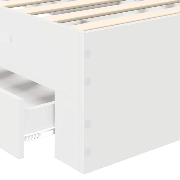 Bettrahmen mit Kopfteil Weiß 90 x 190 cm Holzwerkstoff