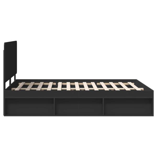 Bettrahmen Schwarz 160 x 200 cm Massives Kiefernholz