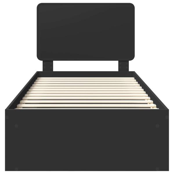 ARDEBO.de - Bettrahmen Schwarz 90 x 200 cm Massives Kiefernholz