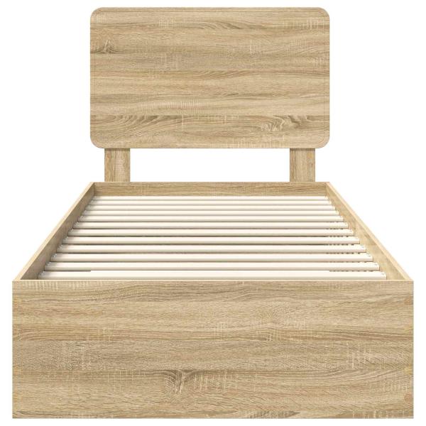 Bettrahmen mit Kopfteil Sonoma-Eiche 90 x 190 cm Holzwerkstoff