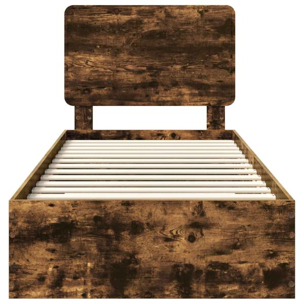 Bettrahmen Geräucherte Eiche 90 x 190 cm Holzwerkstoff