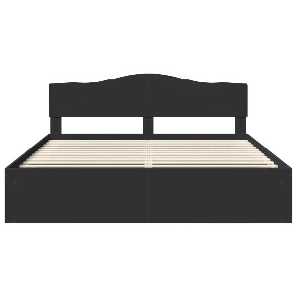 Bettrahmen Schwarz 180 x 200 cm Massives Kiefernholz