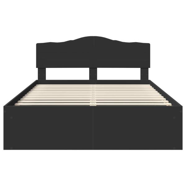Bettrahmen Schwarz 150 x 200 cm Massives Kiefernholz