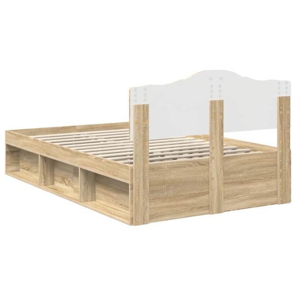 Bettrahmen Sonoma-Eiche 135 x 190 cm Massives Kiefernholz