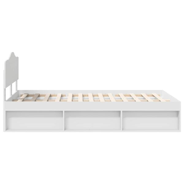 Bettrahmen mit Kopfteil Weiß 120 x 200 cm Massives Kiefernholz