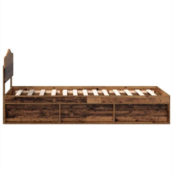 Bettrahmen Altholz 90 x 200 cm Massives Kiefernholz