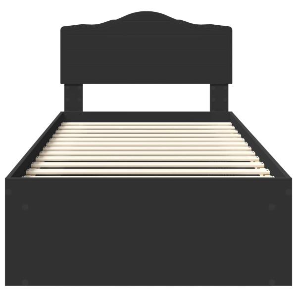 Bettrahmen Schwarz 75 x 190 cm Massives Kiefernholz