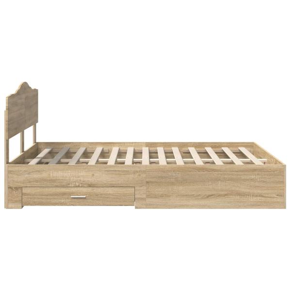 Bettrahmen mit Kopfteil Sonoma-Eiche 150 x 200 cm Holzwerkstoff