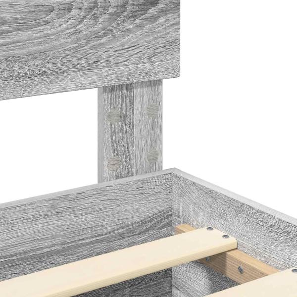 Bettrahmen Graues Sonoma 140 x 190 cm Holzwerkstoff