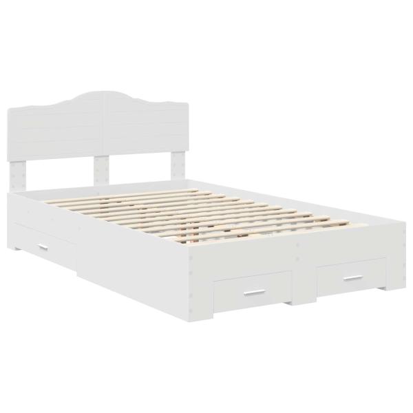 Bettrahmen mit Kopfteil Weiß 120 x 190 cm Holzwerkstoff