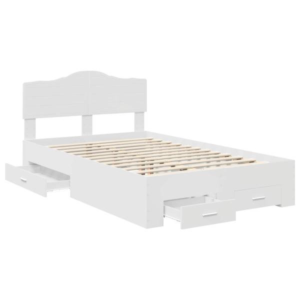 Bettrahmen mit Kopfteil Weiß 120 x 190 cm Holzwerkstoff