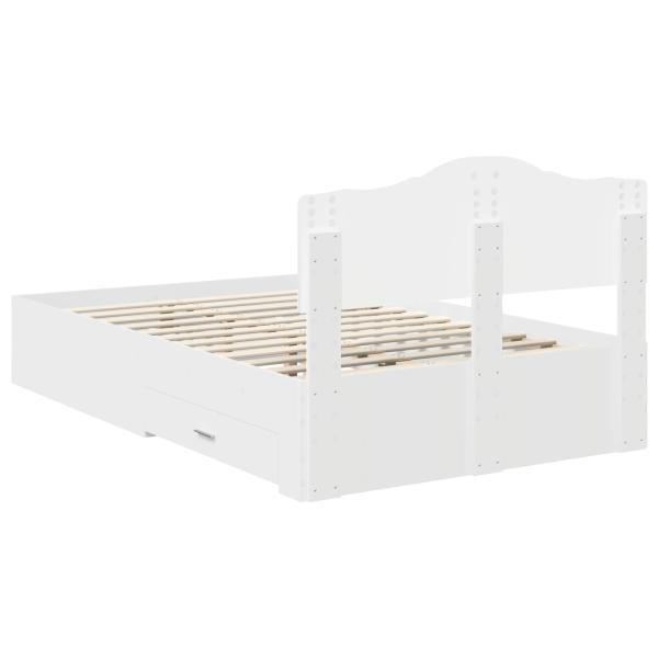 Bettrahmen mit Kopfteil Weiß 120 x 190 cm Holzwerkstoff