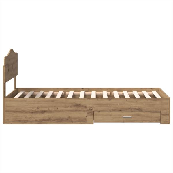 Bettrahmen Artisan-Eiche 100 x 200 cm Holzwerkstoff