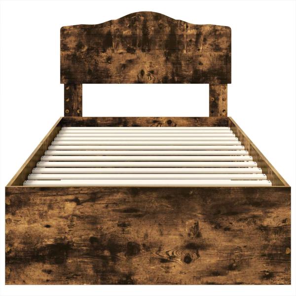Bettrahmen Geräucherte Eiche 90 x 190 cm Holzwerkstoff
