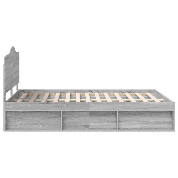Bettrahmen Graues Sonoma 140 x 200 cm Massives Kiefernholz